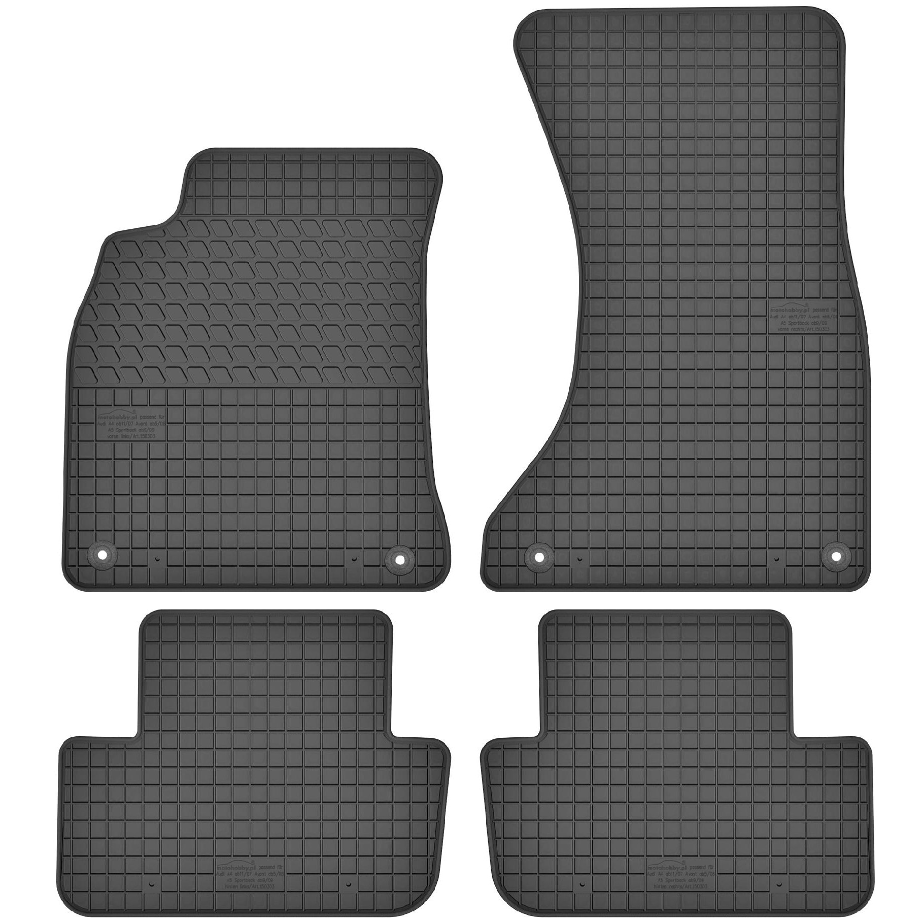 Set 4 covorase din cauciuc, Motohobby, Audi A4 B8 (2008-2015) si A5 8F (2008-2015)