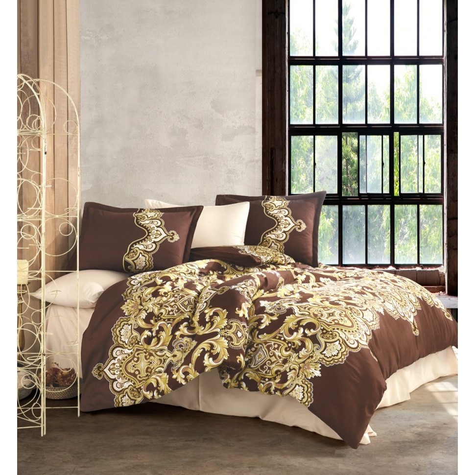 Lenjerie de pat dublu 4 piese, satin de lux, Artesa V1