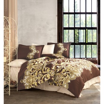 Lenjerie de pat dublu 4 piese, satin de lux, Artesa V1 Lenjerie de pat dublu 4 piese, satin de lux, Artesa V1