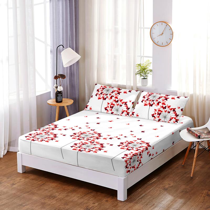 Set husa de pat din finet + 2 fete de perna pentru saltea de 160x200cm HPF22, Pucioasa