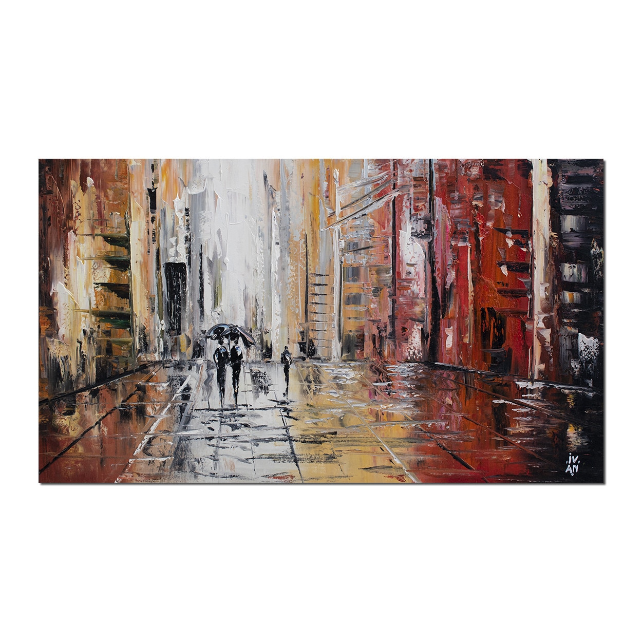 Tablou gigant living, dormitor pictat manual - Incursiune in viitor (2) - 120x70cm ulei pe panza in relief, efect 3D