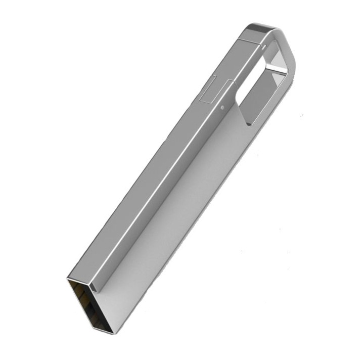 Memorie USB Iron Hook 64Gb, USB 2.0, argintiu lucios