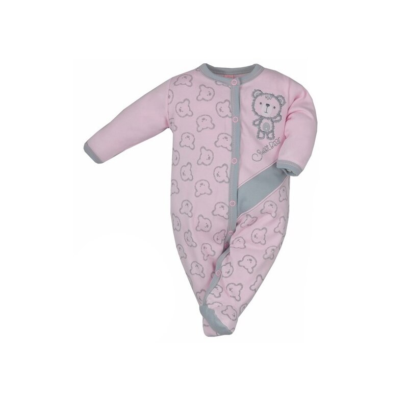 Salopeta cu maneca lunga pentru fete Koala Misiaki 04-712RG, Roz, 62 cm