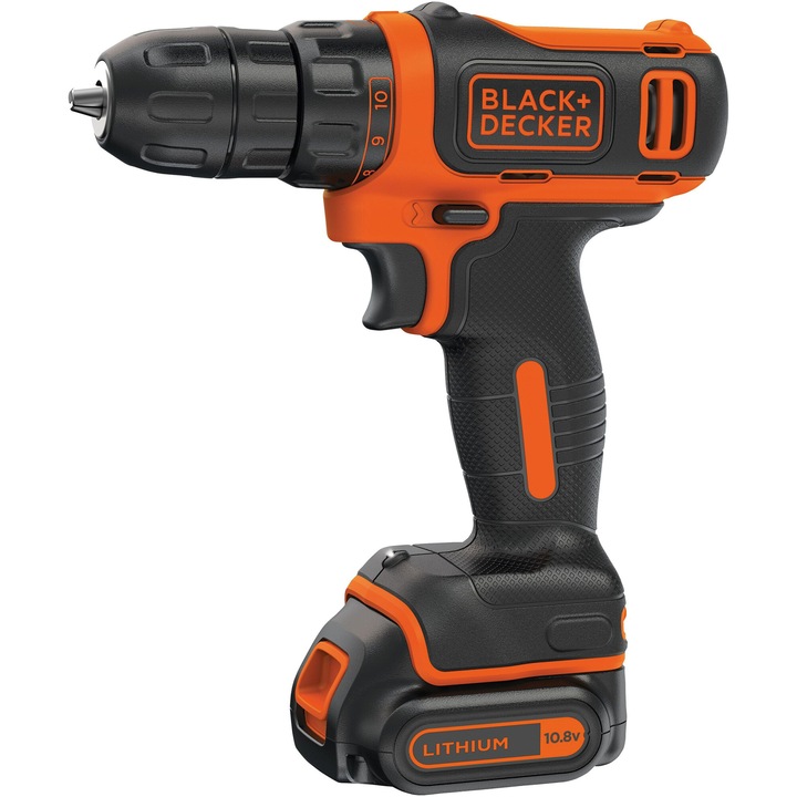 Black & Decker BDCDD12-QW Akkus fúró-csavarozó, 10.8V / 1.5Ah, 2 perselyes gyorstokmány