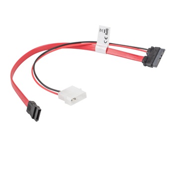 Cablu SATA 7-pin mama cu Molex 2-pin tata la SATA 13-pin mama Data SlimLine, Lanberg 41317, lungime 35 cm Cablu SATA 7-pin mama cu Molex 2-pin tata la SATA 13-pin mama Data SlimLine, Lanberg 41317, lungime 35 cm