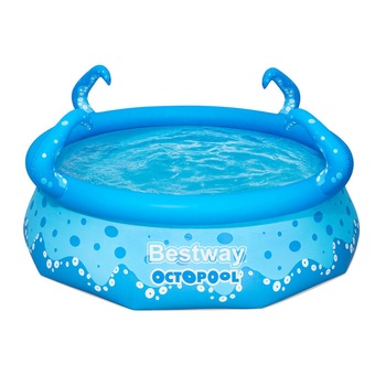 Piscina Octopool, pereti laterali Tritech PVC si poliester, inel superior gonflabil, tentacule cu stropitoare, supapa de evacuare, 274 x 76 cm Piscina Octopool, pereti laterali Tritech PVC si poliester, inel superior gonflabil, tentacule cu stropitoare, supapa de evacuare, 274 x 76 cm