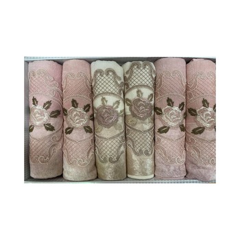 Set 6 prosoape Ruupak Gold Collection 50×90, culoare roz pudra Set 6 prosoape Ruupak Gold Collection 50×90, culoare roz pudra