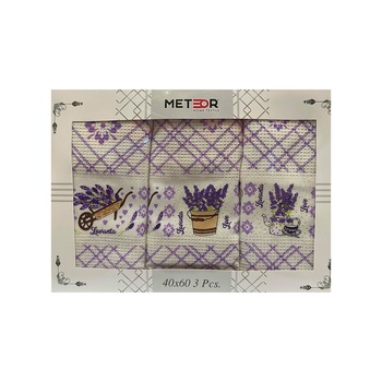 Set 3 prosoape de bucatarie , Meteor Lavanda , la cutie 40 x 60 Set 3 prosoape de bucatarie , Meteor Lavanda , la cutie 40 x 60