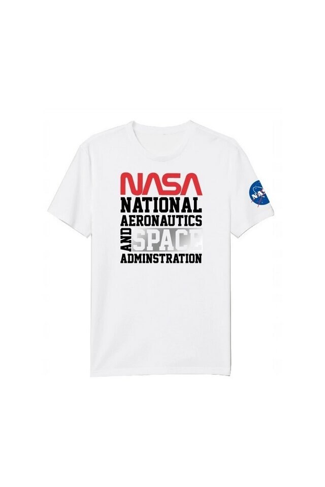 Tricou adulti, National aeronautics, alb