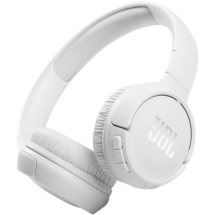 Аудио слушалки Оn-ear JBL Tune 510, Bluetooth, Гласов асистент, Pure Bass, 40 h, Multi-point, Бял