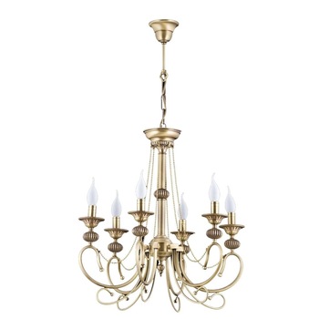 Lustra Rukus cu 6 brate, Zaza Design, din alama, culoare alama antica, 95x52 cm Lustra Rukus cu 6 brate, Zaza Design, din alama, culoare alama antica, 95x52 cm