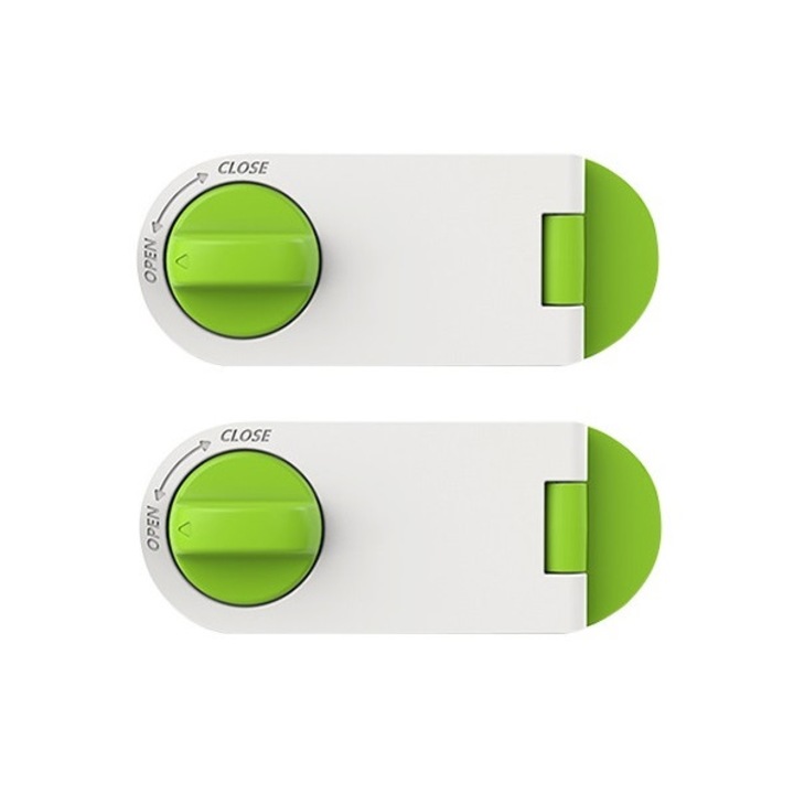 Empria 2 darabos szekrény- és fiókzáró szett, zöld / fehér