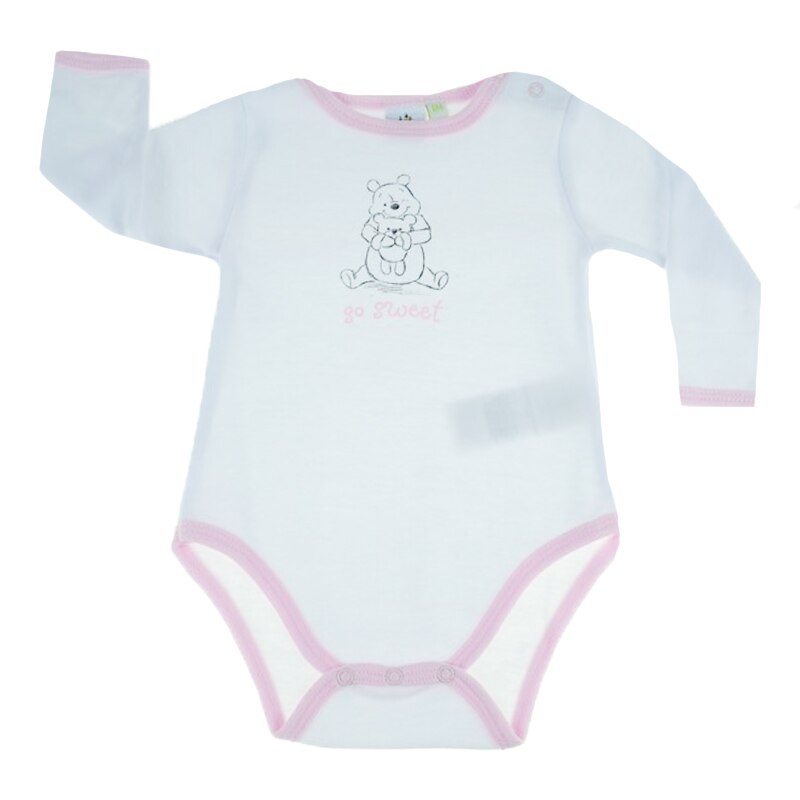 Body cu maneca lunga, fete, Nickelodeon, Winnie the Pooh, Alb