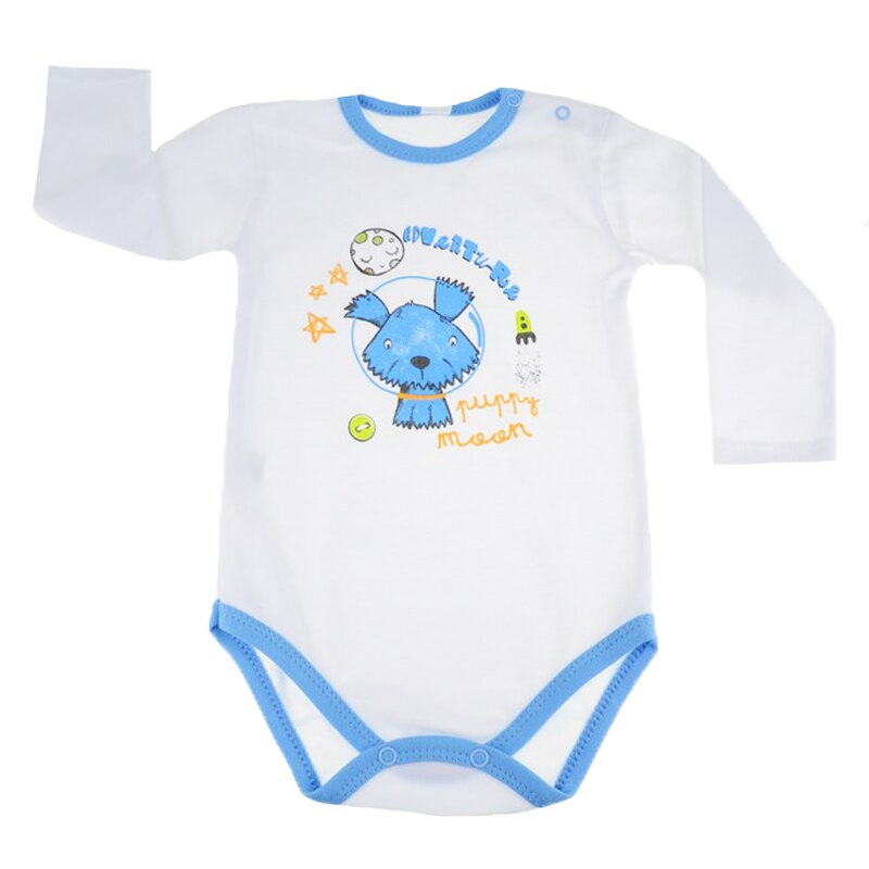 Body cu maneca lunga pentru baieti Koala T1-509AB, Alb