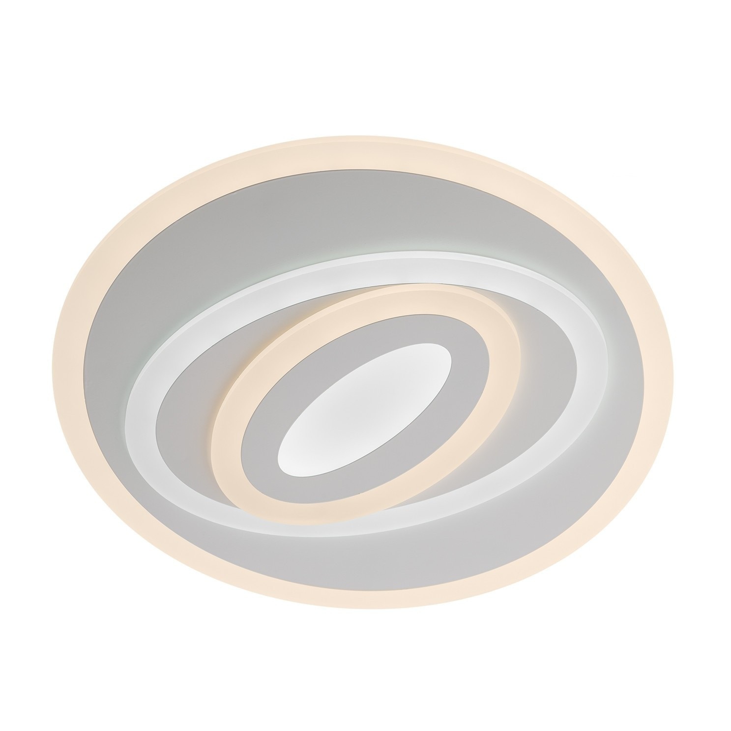 Plafoniera LED, 67W, lumina calda/rece, alb satinat si alb mat, cu telecomanda