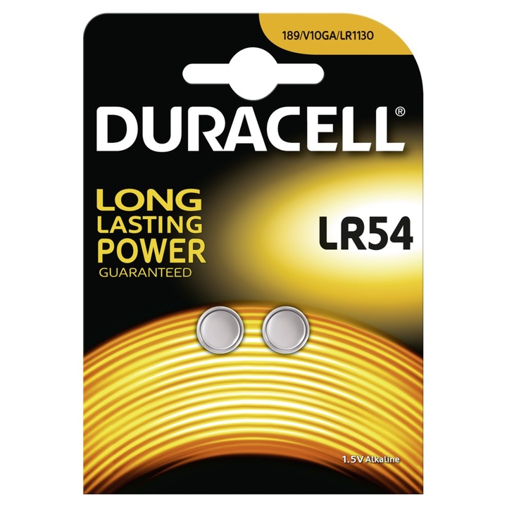 Baterii alcaline Duracell LR54, 1.5V, 2 buc