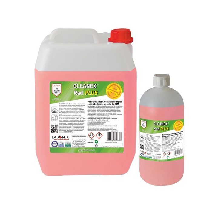 Dezincrustant ECO cu actiune rapida pentru boilere si circuite sanitare CLEANEX RAD PLUS 5 kg