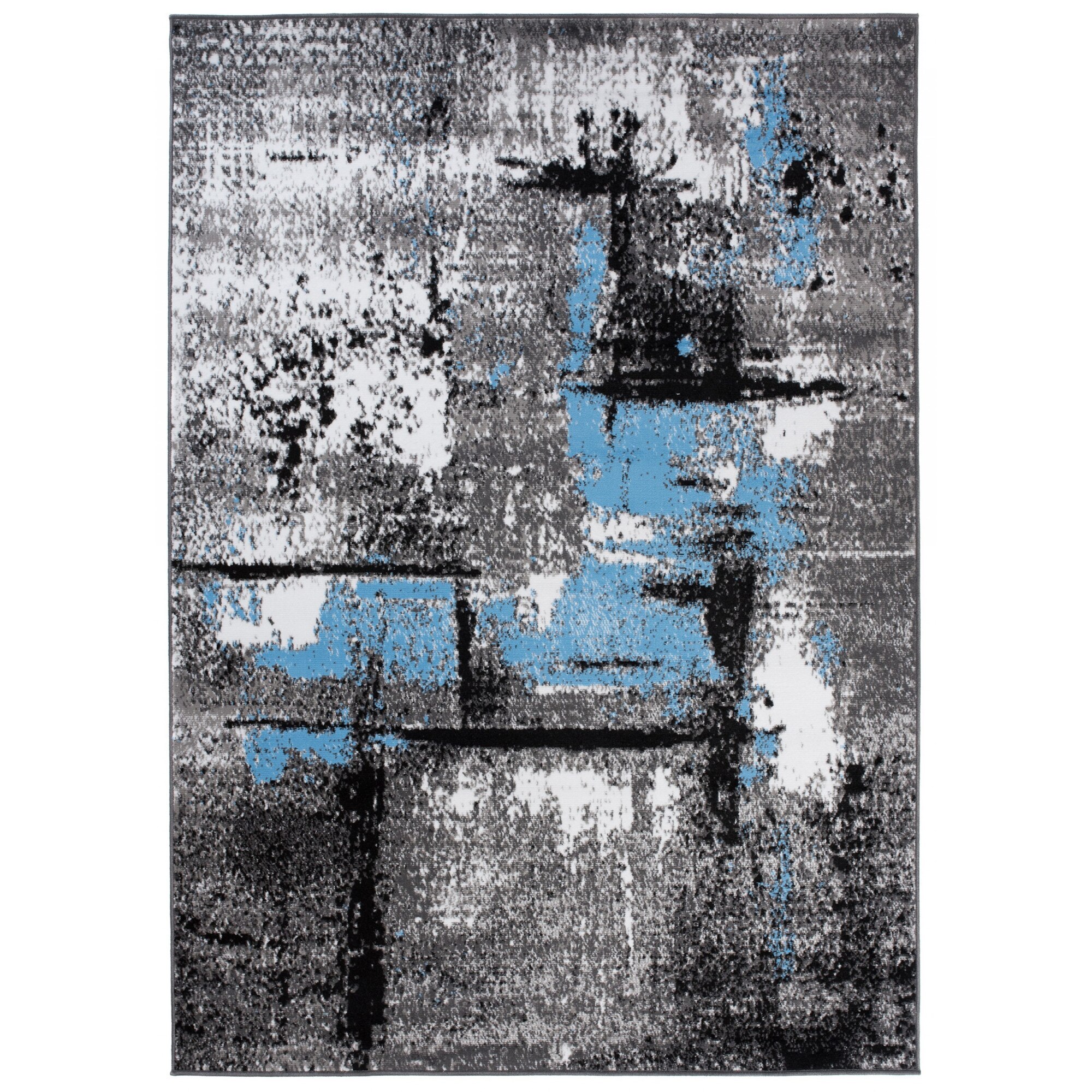 Covor Maya Modern Short Pile Chemex Q541B EYM alb 140x200