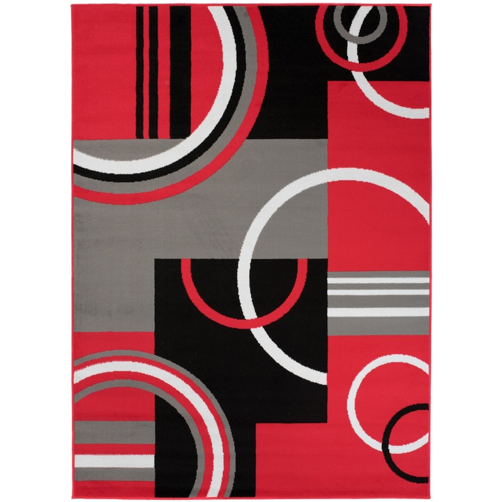 Covor Maya Modern Short Pile Chemex Z897A red 300x400