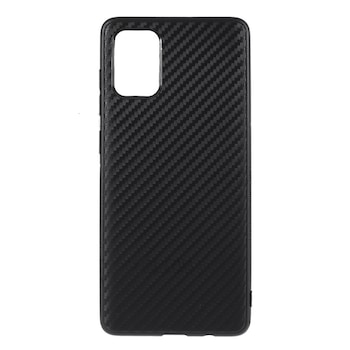 Husa protectie pentru Samsung Galaxy A71, model Carbon din silicon, Negru