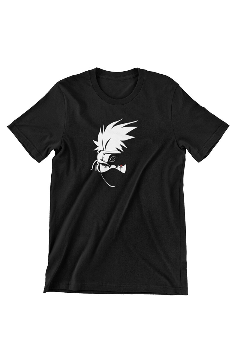 Tricou Barbati Naruto Shippuden, Kakashi sharingan, negru, Negru