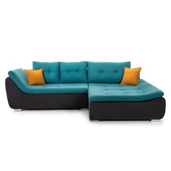 Coltar Extensibil LORENZO, cu lada de depozitare, variante stanga/dreapta 280x180x70 cm, Turcoaz, Dreapta Coltar Extensibil LORENZO, cu lada de depozitare, variante stanga/dreapta 280x180x70 cm, Turcoaz, Dreapta