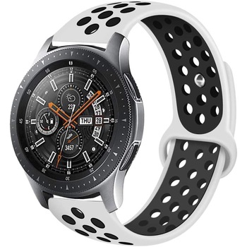 Curea silicon ZAFIT™ 22 mm, design Sport, compatibila cu Samsung Galaxy Watch 46mm, Frontier 46mm, Huawei Watch GT 2 46mm, sau orice ceas de 22 mm latimea curelei; ALB/NEGRU CS03 Curea silicon ZAFIT™ 22 mm, design Sport, compatibila cu Samsung Galaxy Watch 46mm, Frontier 46mm, Huawei Watch GT 2 46mm, sau orice ceas de 22 mm latimea curelei; ALB/NEGRU CS03