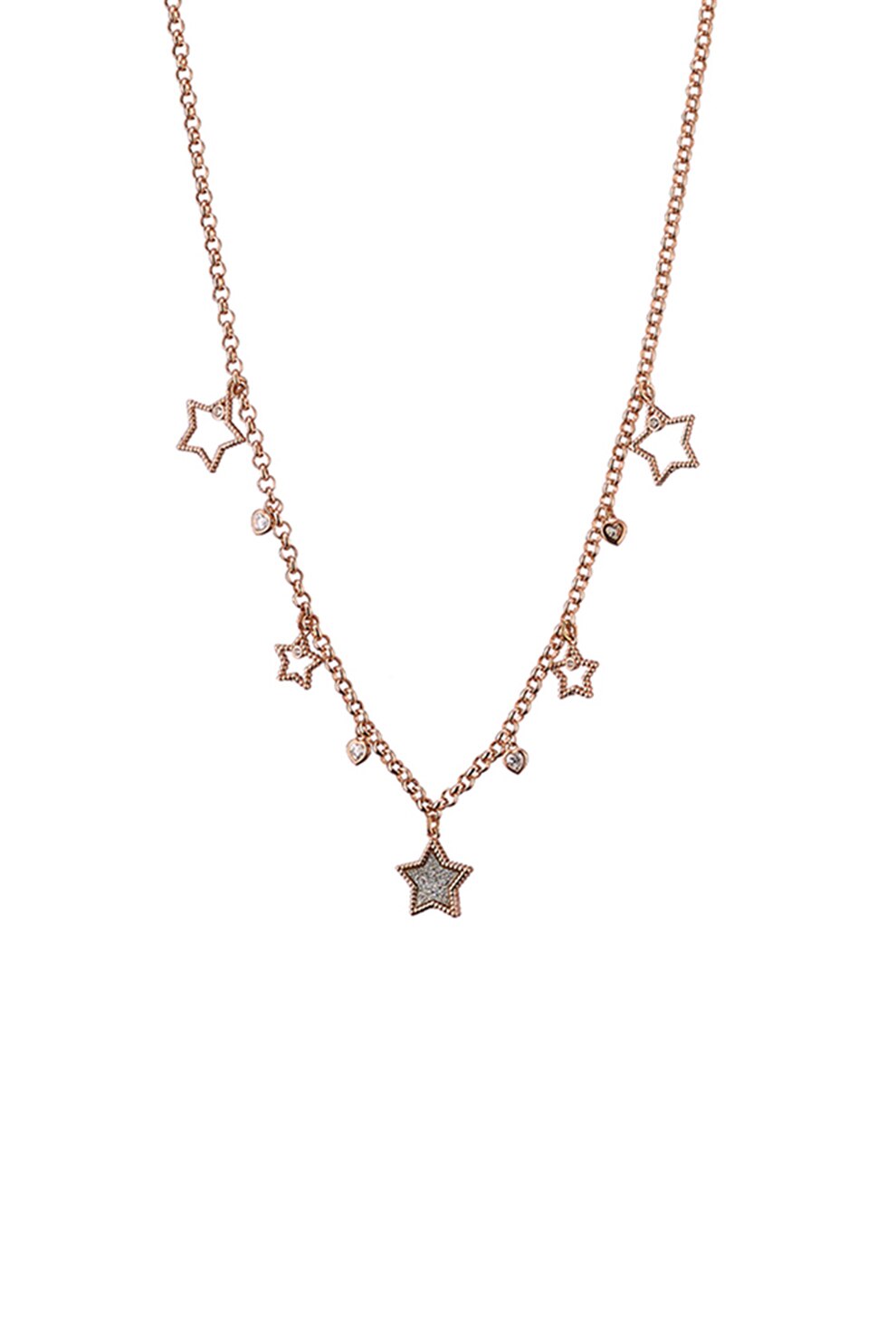Loisir by Oxette, Colier placat cu aur rose de 14K cu talismane, Auriu rose, ONE SIZE Standard