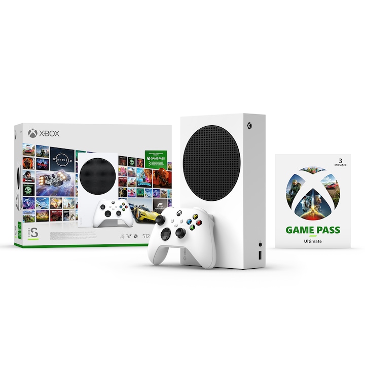 Microsoft Xbox SERIES S Játékkonzol, 512GB+ 3Hó GPU, Lemezmeghajtó nélkül