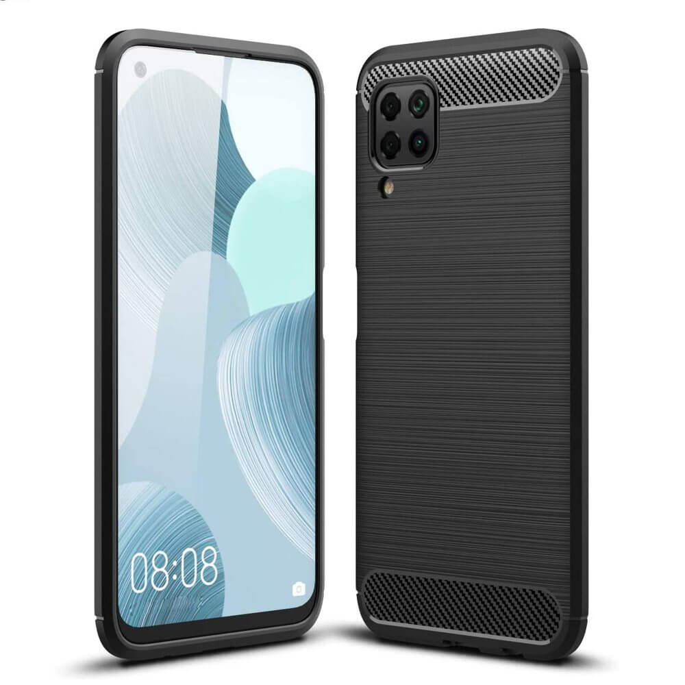 Husa cu Textura Fibra de Carbon, pentru Huawei P40 Lite / Nova 7i / Nova 6 SE, Negru