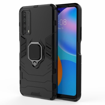 Husa compatibil cu Huawei P Smart 2021, Ring Case, Neagra Husa compatibil cu Huawei P Smart 2021, Ring Case, Neagra