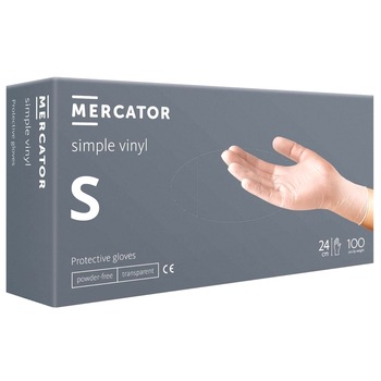 Manusi de Unica Folosinta din Vinil, Nepudrate, Marime S, 100 bucati, Albe Manusi de Unica Folosinta din Vinil, Nepudrate, Marime S, 100 bucati, Albe