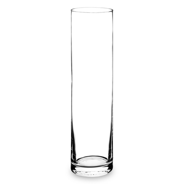 Vaza de sticla, transparenta, 40x10x10 cm
