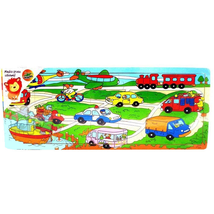 Puzzle lemn - Mijloace de transport, 21 piese