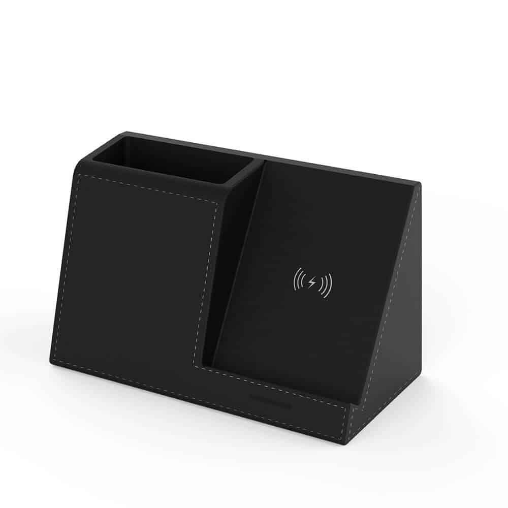 Suport pixuri cu incarcator wireless rapid QI Edman Ontario SP1, negru, 10W