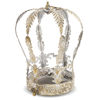 Suport de flori metalic, forma coroana, 40.5x30x30 cm Suport de flori metalic, forma coroana, 40.5x30x30 cm