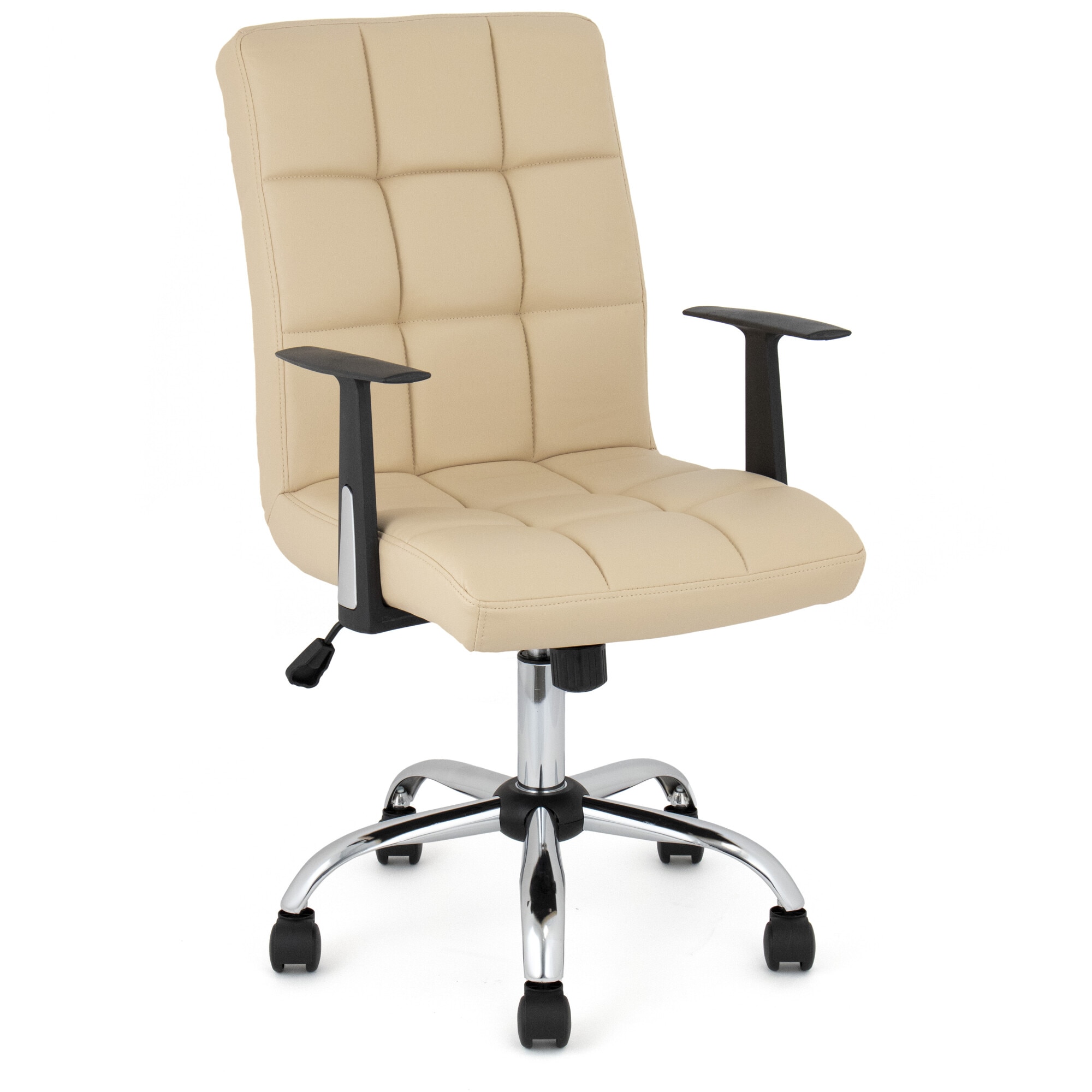 Scaun de birou ergonomic, Kring Windsor, piele ecologica, Bej