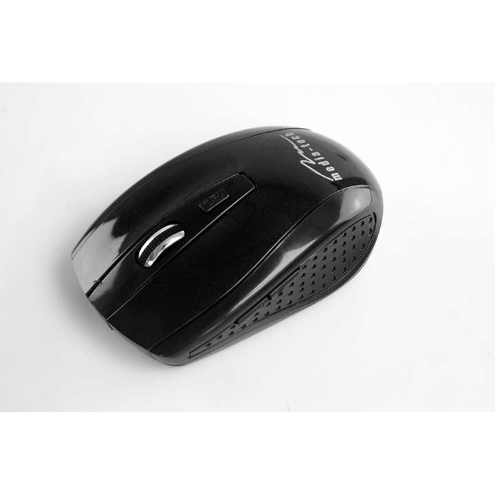 Media-Tech MT1113K optikai egér, Vezeték nélküli, 2.4 GHz, 1200 CPI felbontás, 5 gomb, Fekete