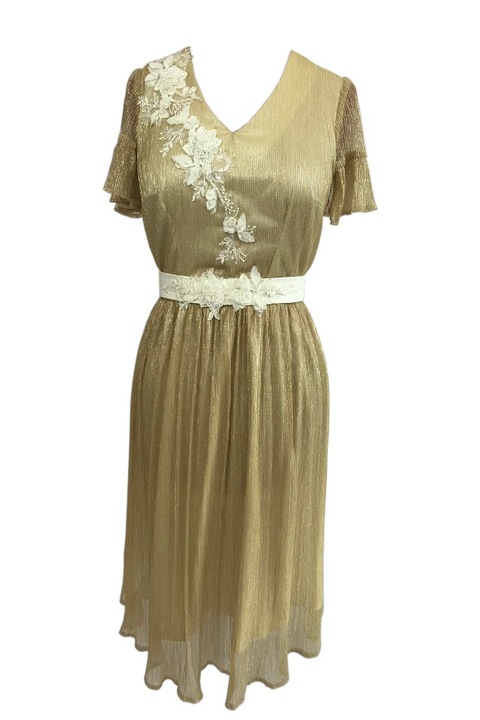 Botos VM ruha, fényes zsinórral, aranyszín, 40 EU méret