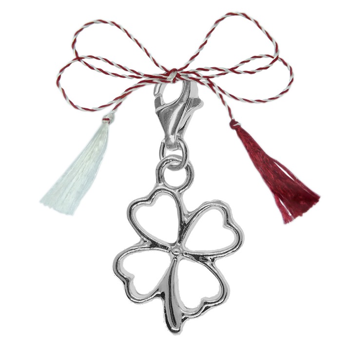 Martisor Silver karabiner medál Clover 9728190 Dras Silver