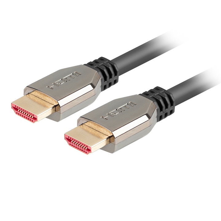 Cablu premium HDMI v.2.1 8K la 60Hz, 50 cm, Lanberg 42894, suport DSC 1.2, Dinamic HDR, eARC, ALLM, QFT