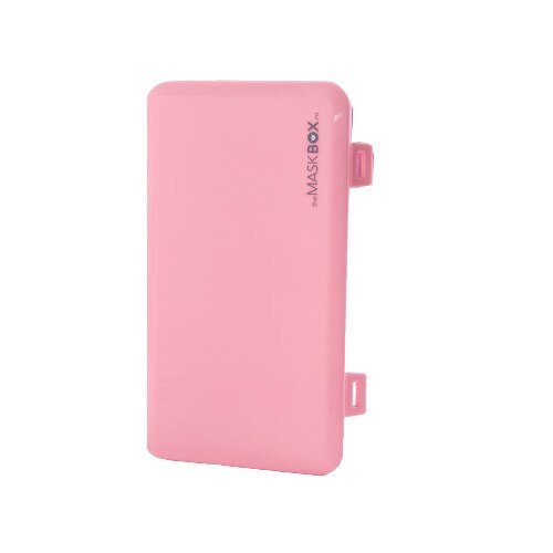 Cutie portabila pentru depozitare si protectie masca, themaskbox, Roz, Dreptunghiulara