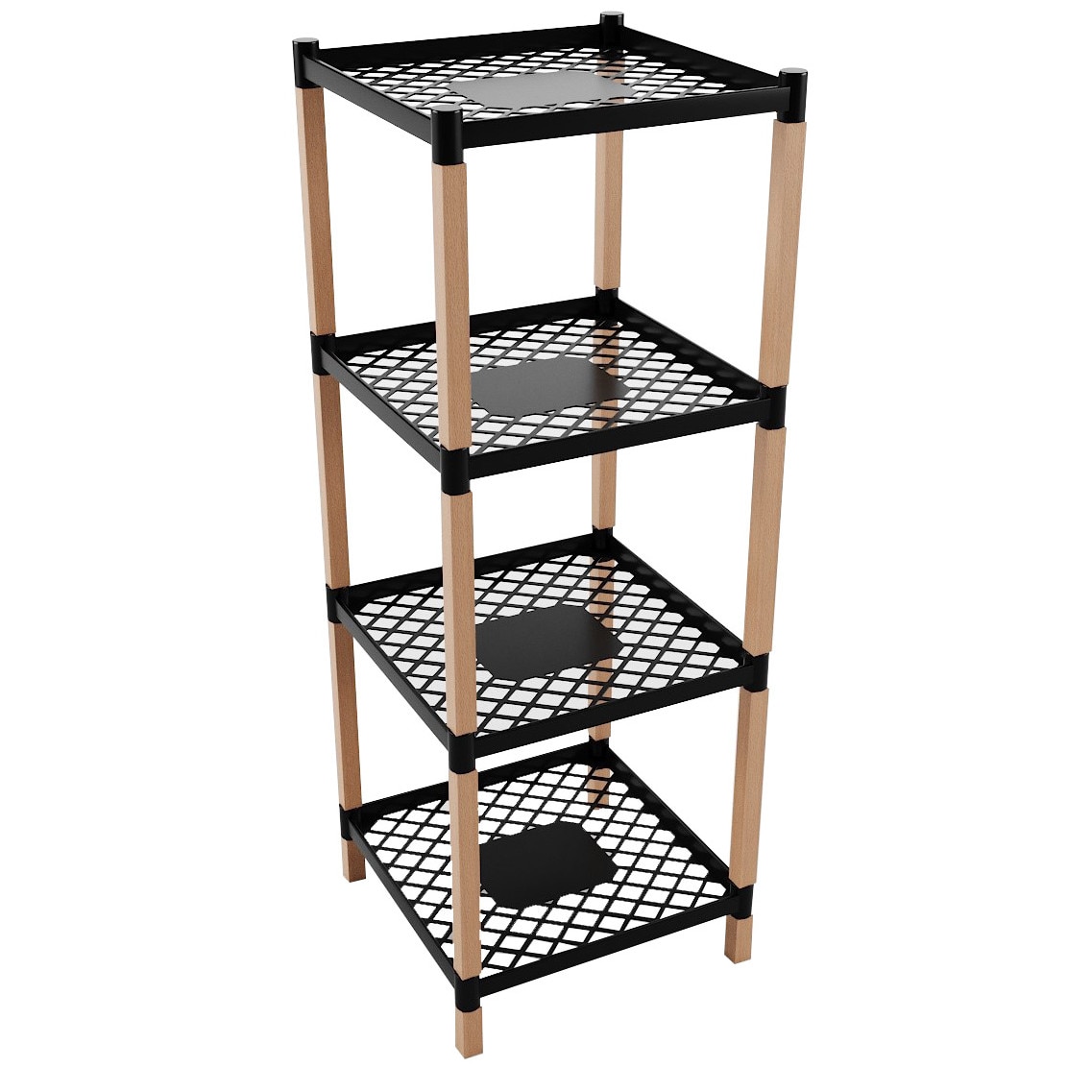 Etajera multifunctionala cu 4 polite , din lemn si plastic, 38.50 x 45.50 x 109 cm, SINBO , BIE7209