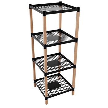 Etajera multifunctionala cu 4 polite , din lemn si plastic, 38.50 x 45.50 x 109 cm, SINBO , BIE7209 Etajera multifunctionala cu 4 polite , din lemn si plastic, 38.50 x 45.50 x 109 cm, SINBO , BIE7209