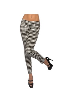 Pantaloni mulati , tip tigareta cu Imprimeu alb negru , marimea 40 Pantaloni mulati , tip tigareta cu Imprimeu alb negru , marimea 40