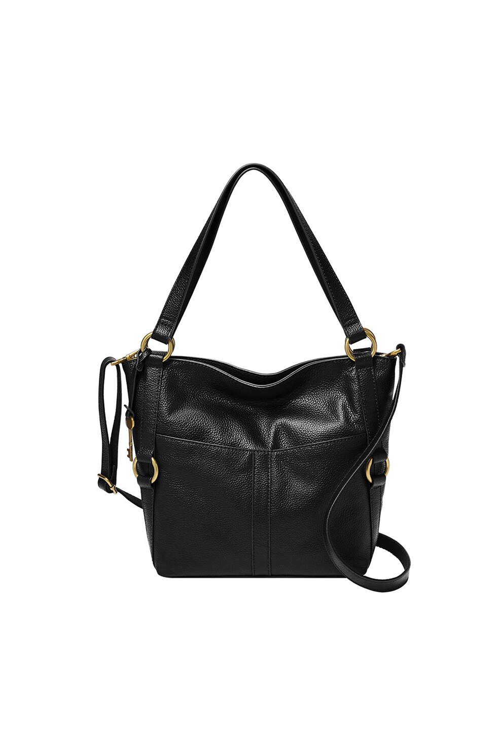 Fossil, Geanta shopper de piele cu bareta detasabila Sam, Negru