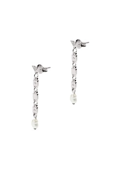 Emporio Armani, Cercei drop din argint veritabil cu perle, Argintiu Emporio Armani, Cercei drop din argint veritabil cu perle, Argintiu