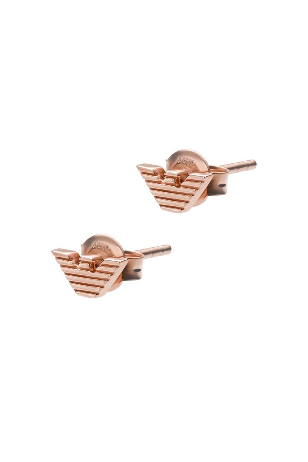 Emporio Armani, Cercei din argint 925 in forma de logo, Auriu rose