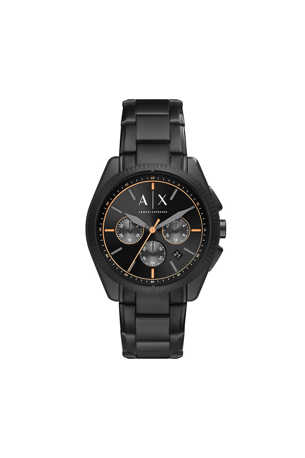 ARMANI EXCHANGE, Ceas cronograf cu bratara metalica, Negru