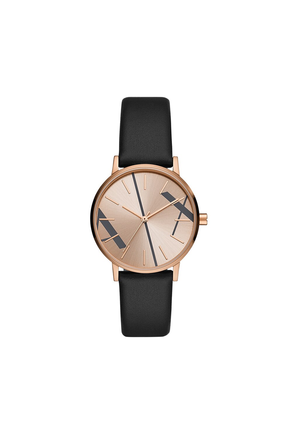 ARMANI EXCHANGE, Ceas quartz cu o curea de piele, Auriu rose/Negru